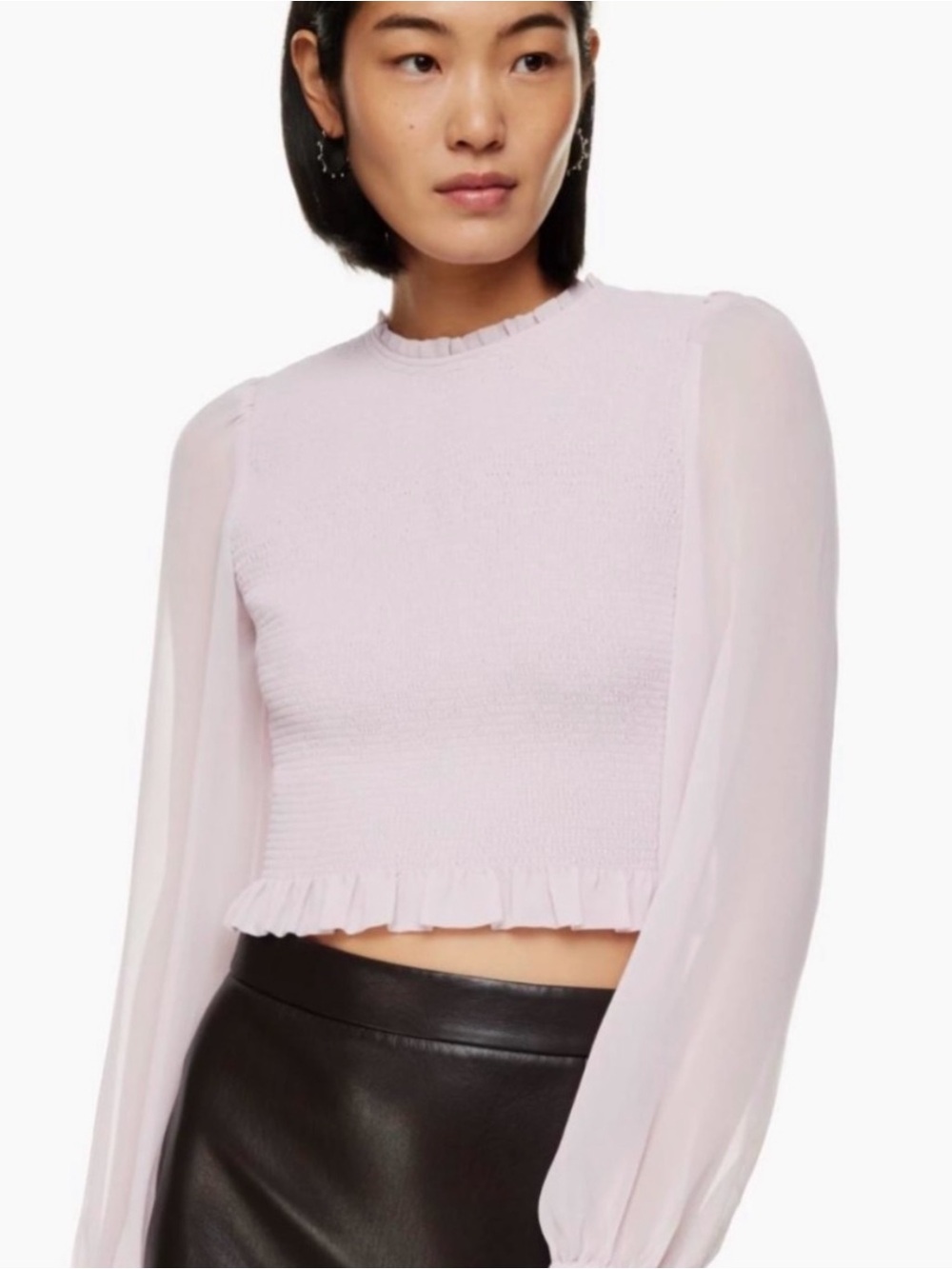 Aritzia Pink Ruched Top
